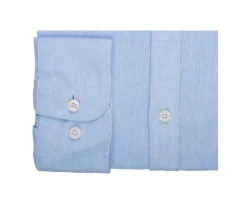 Camisa lisa de lino de algodón Chambray Azul claro Elibert-Bexley Outlet