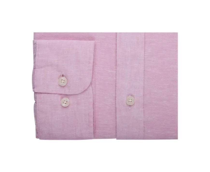 Camisa lisa de lino de algodón Chambray Rosa Silbert-Bexley Hot