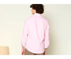 Camisa lisa de lino de algodón Chambray Rosa Silbert-Bexley Hot