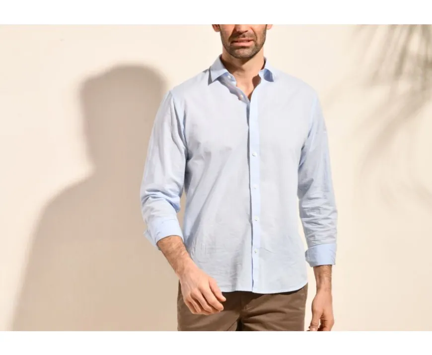 Camisa lisa de lino de algodón Celeste Silbert-Bexley Sale
