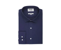Camisa lisa de lino de algodón Marino Silbert-Bexley Best