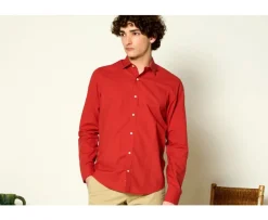 Camisa lisa de lino de algodón Ocre Silbert-Bexley Online