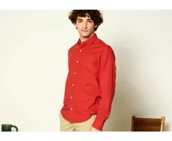 Camisa lisa de lino de algodón Ocre Silbert-Bexley Online