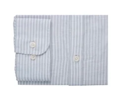 Camisa lisa de lino de algodón Verdetila y Blanco Elibert-Bexley Sale
