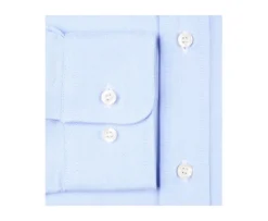Camisa Oxford azul con bolsillo - Cuello americano Harold-Bexley Outlet