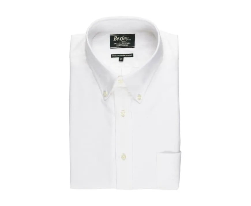 Camisa Oxford blanca con bolsillo - Cuello americano Harold-Bexley Flash Sale