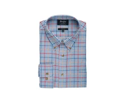 Camisa Oxford de algodón Azul claro, rojo y camel - Cuello americano Shanton-Bexley Clearance