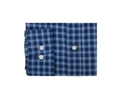 Camisa Oxford de algodón Azul marino y Azul nórdico - Cuello americano Elvin-Bexley Shop