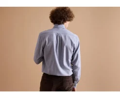 Camisa Oxford de algodón Azul vaquero - Cuello americano Varick-Bexley Cheap