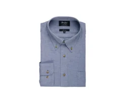 Camisa Oxford de algodón Azul vaquero - Cuello americano Varick-Bexley Cheap
