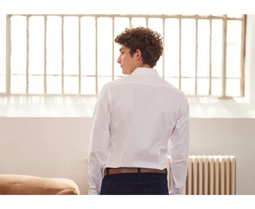 Camisa Oxford de algodón blanca Evrard-Bexley Discount
