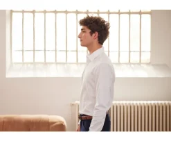 Camisa Oxford de algodón blanca Evrard-Bexley Discount