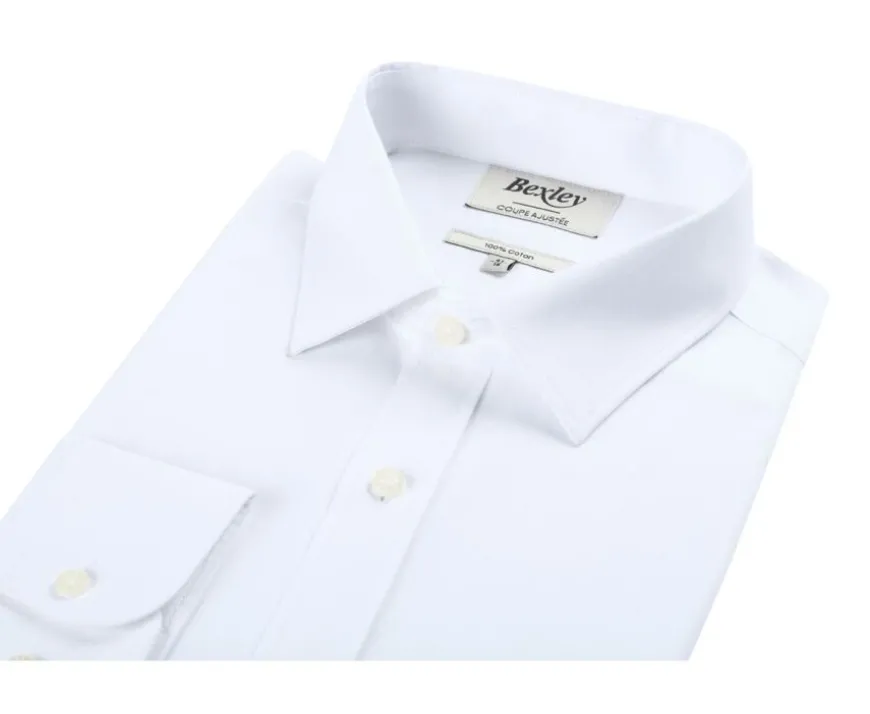 Camisa Oxford de algodón blanca Evrard-Bexley Discount