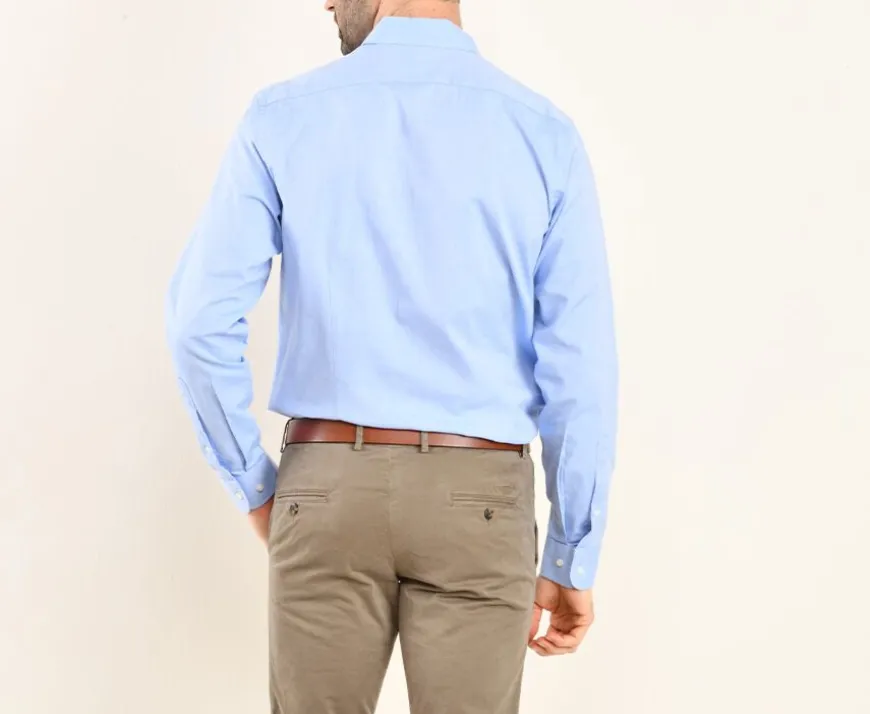 Camisa Oxford de algodón celeste Evrard-Bexley Shop