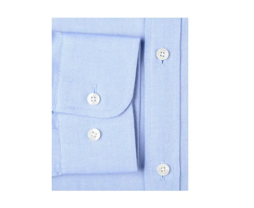 Camisa Oxford de algodón celeste Evrard-Bexley Shop
