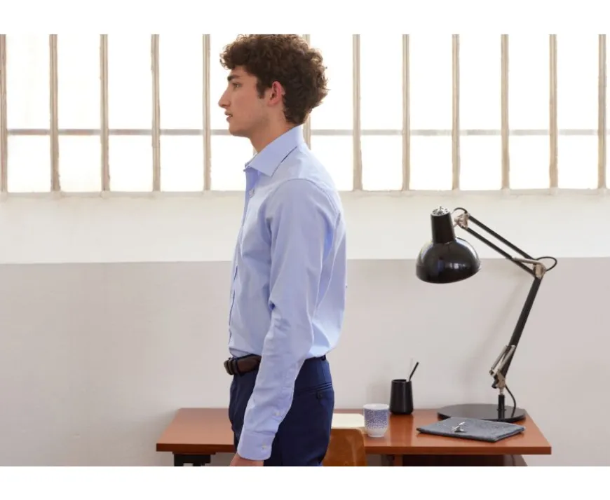 Camisa Oxford lisa de doble hilo Azul cielo Ottavio-Bexley Store