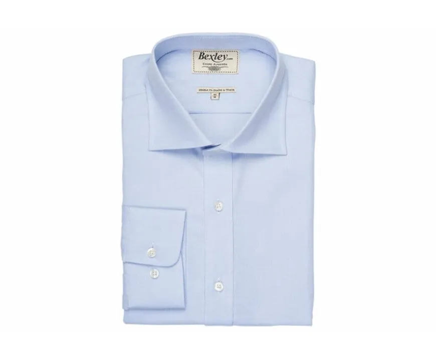 Camisa Oxford lisa de doble hilo Azul cielo Ottavio-Bexley Store