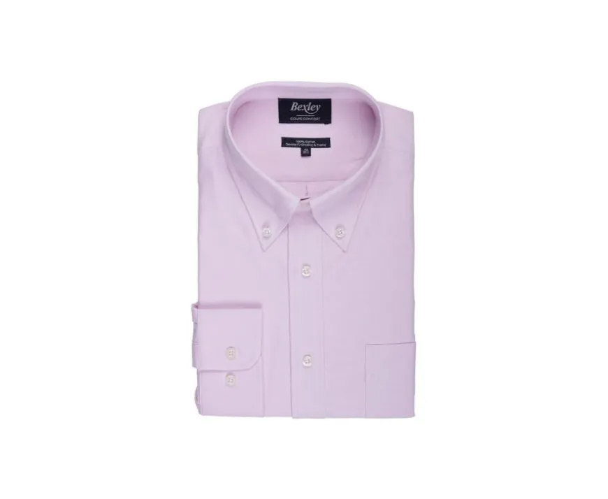 Camisa Oxford Rosa Claro con bolsillo - Cuello americano Harold-Bexley Store