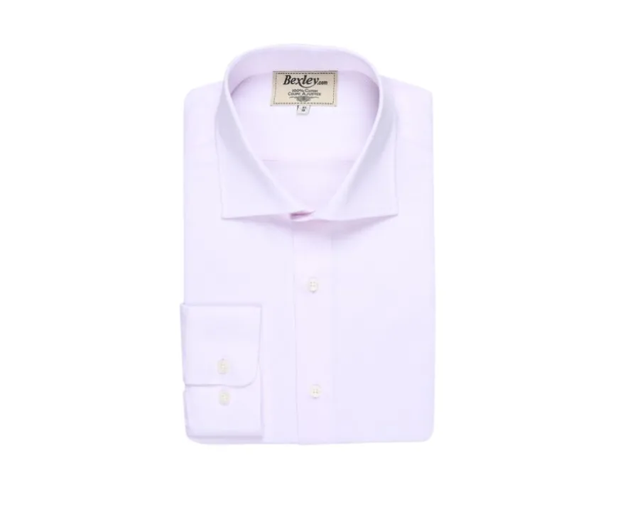 Camisa Oxford Rosa claro y Blanco - Cuello italiano Ernesto-Bexley Hot