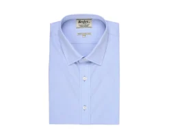 Camisa popelina Celeste - Cuello francés Louis.-Bexley Store