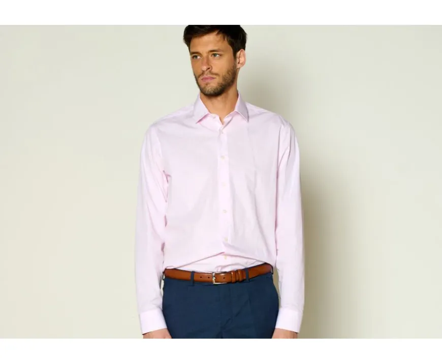 Camisa Rosa y Blanca de algodón - Cuello francés Guilhem Classic-Bexley Online