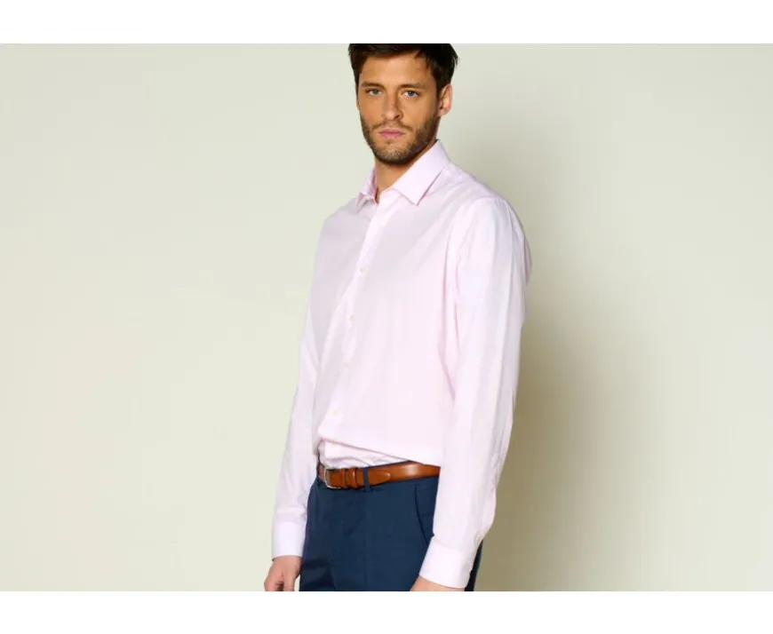 Camisa Rosa y Blanca de algodón - Cuello francés Guilhem Classic-Bexley Online