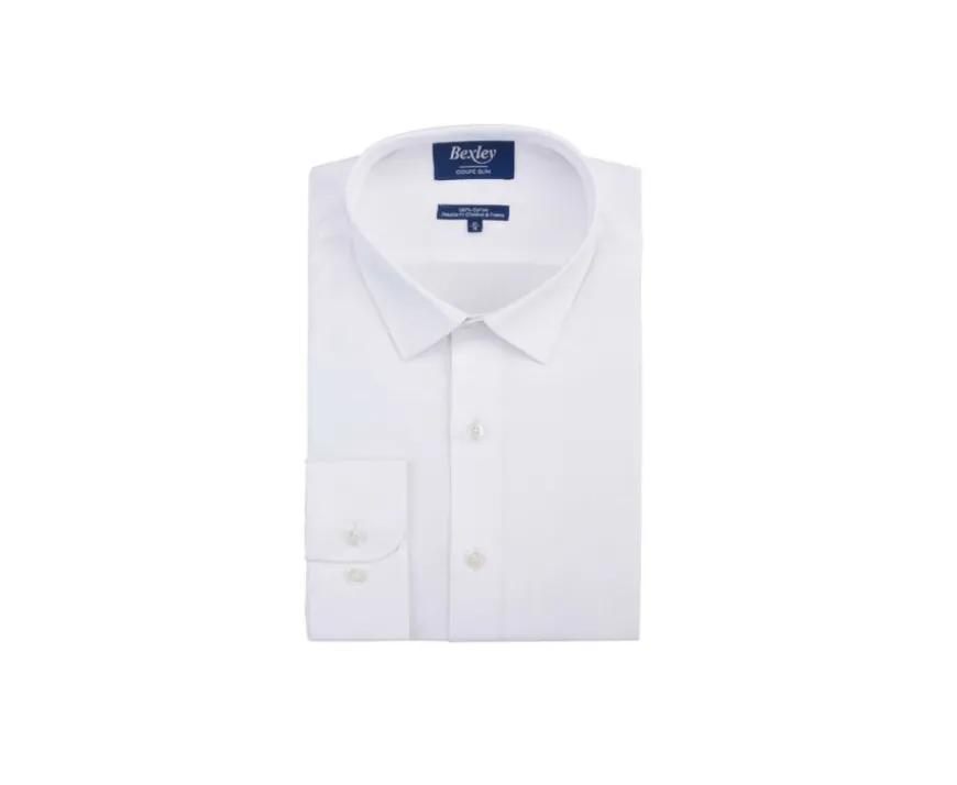 Camisa slim blanca de popelina de algodón Louis Classic Slim-Bexley Online