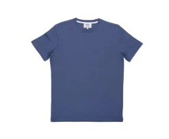 Camiseta de algodón orgánico Azul grisáceo Edgar Iii-Bexley Flash Sale