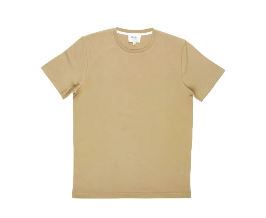Camiseta de algodón orgánico Caqui claro Edgar Iii-Bexley Hot