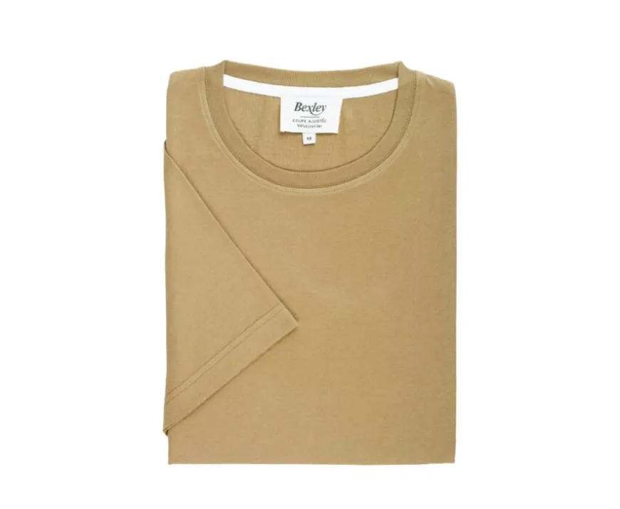 Camiseta de algodón orgánico Caqui claro Edgar Iii-Bexley Hot