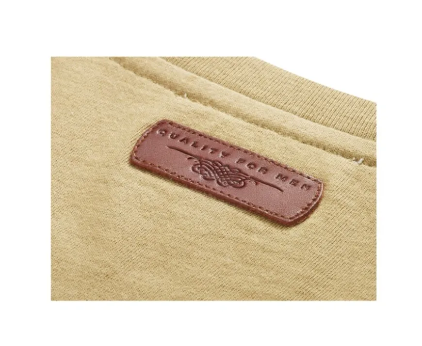 Camiseta de algodón orgánico Caqui claro Edgar Iii-Bexley Hot