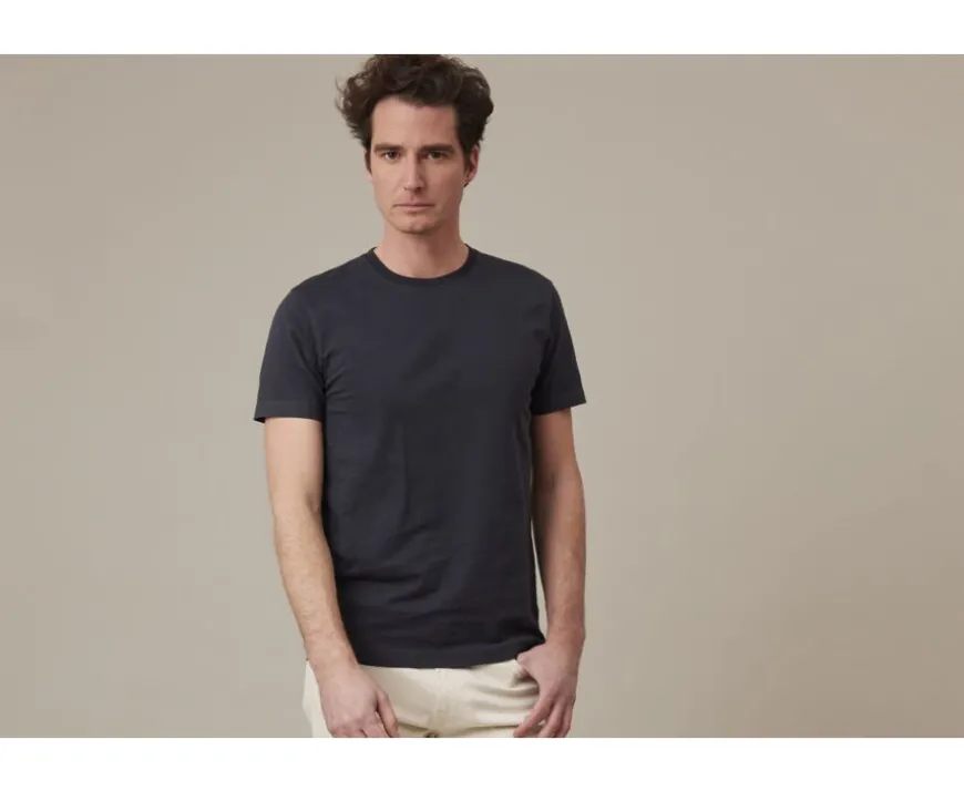 Camiseta de algodón orgánico lisa Gris Antracita Edgar Iii-Bexley Best Sale