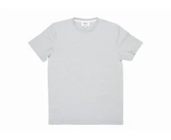 Camiseta de algodón orgánico lisa Gris moteado claro Edgar Iii-Bexley Outlet