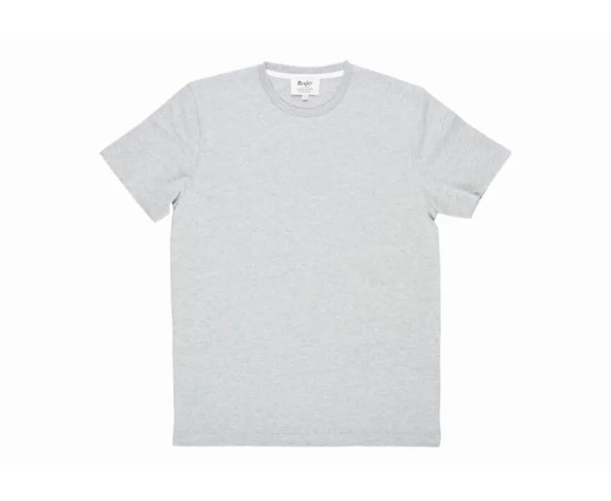 Camiseta de algodón orgánico lisa Gris moteado claro Edgar Iii-Bexley Outlet