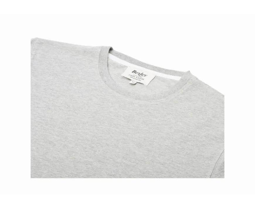Camiseta de algodón orgánico lisa Gris moteado claro Edgar Iii-Bexley Outlet
