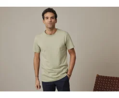 Camiseta lisa de algodón orgánico Verde tila Edgar Iii-Bexley Clearance