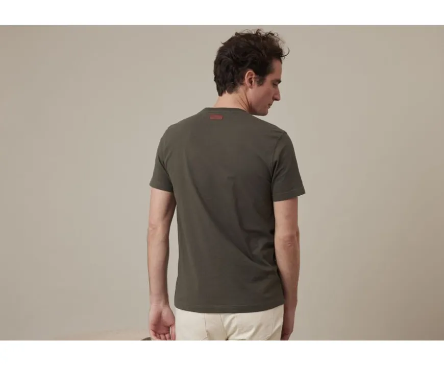 Camiseta lisa de algodón orgánico Verde oscuro Edgar Iii-Bexley Cheap