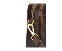 Cartera de cuero para hombre con bandolera Chocolate Karlington Iii-Bexley Outlet