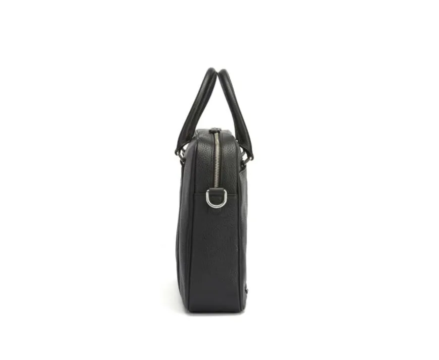 Cartera de hombre de piel con bandolera Negro Granulado Karlington Iii-Bexley Sale