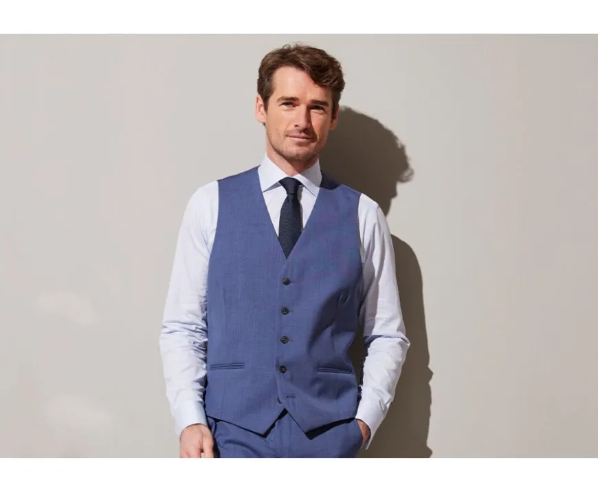 Chaleco de traje hombre Azul claro moteado Chaleco Lazare-Bexley Discount