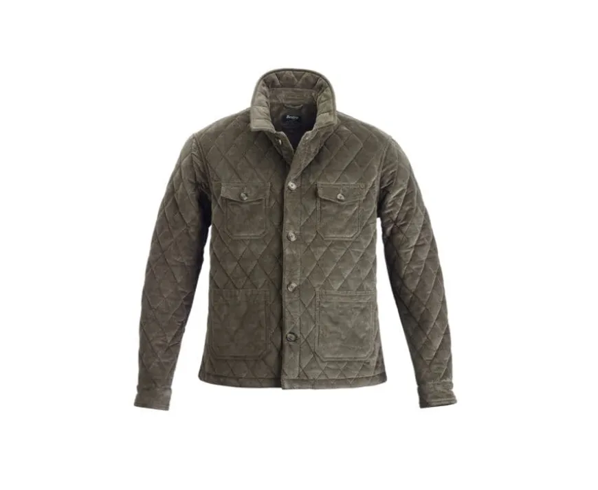 Chaqueta acolchada de pana verde oliva oscuro para hombre Filibert-Bexley Discount