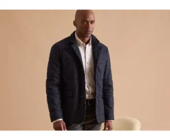Chaqueta acolchada para hombre Azul oscuro moteado Théophile-Bexley Fashion