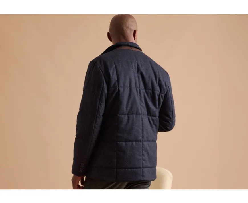 Chaqueta acolchada para hombre Azul oscuro moteado Théophile-Bexley Fashion