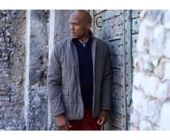 Chaqueta acolchada para hombre Topo Oscuro moteado Théophile-Bexley Cheap