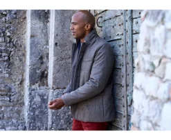 Chaqueta acolchada para hombre Topo Oscuro moteado Théophile-Bexley Cheap