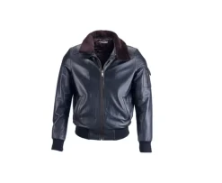 Chaqueta de cuero de aviador negra para hombre Everett Ii-Bexley Shop