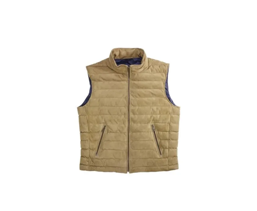 Chaqueta de cuero gamuza sin mangas para hombre Niklas-Bexley Sale