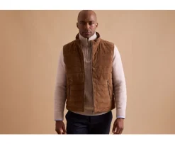 Chaqueta de cuero habana sin mangas para hombre Niklas-Bexley Fashion