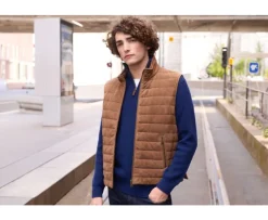 Chaqueta de cuero habana sin mangas para hombre Niklas-Bexley Fashion