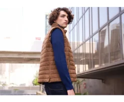 Chaqueta de cuero habana sin mangas para hombre Niklas-Bexley Fashion
